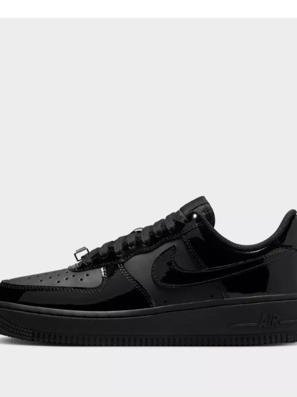 Nike Air Force 1 07' Low Patent Leather Sneaker - Black